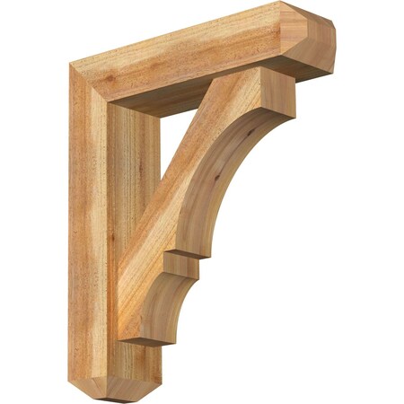 Ekena Millwork Balboa Craftsman Rough Sawn Bracket w/ Offset Brace, Western Red Cedar, 6"W x 22"D x 26"H BKT0604X22X26BOA04RWR